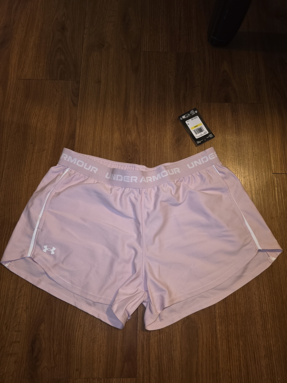 Under Armour Light Pink Women's Training Shorts with White Trim